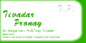 tivadar pronay business card